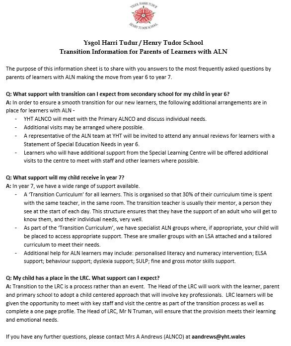 Transition Document FAQs